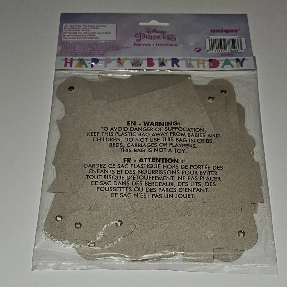 NEW Disney Princess Happy Birthday Banner Unique Party Supplies Decoration